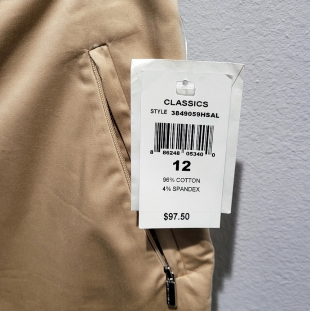 NWT Ralph Lauren Golf Skort Khaki Cotton Zip Pockets Size 12 - Picture 10 of 10